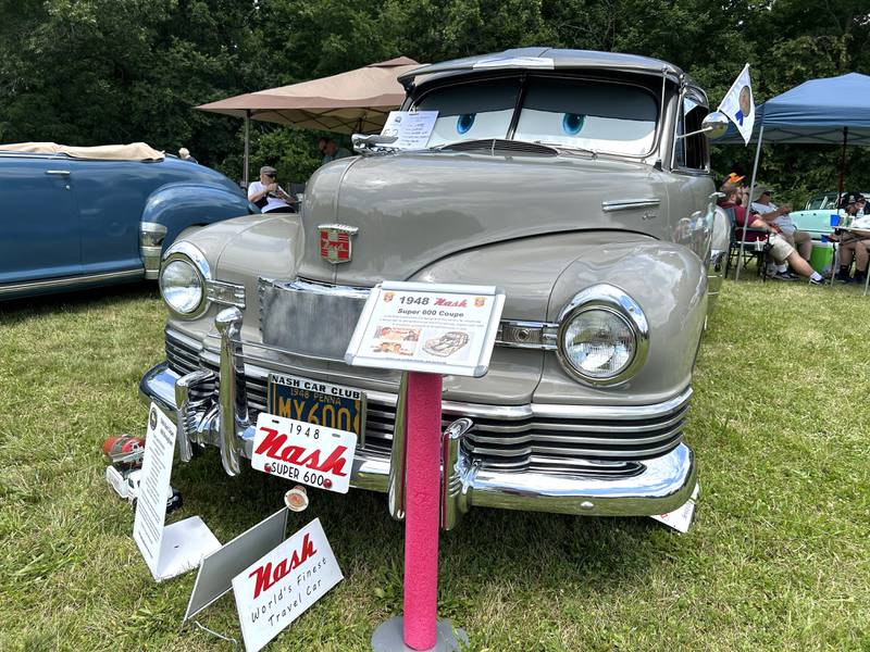 This 1948 Nash Super 600 owned by Chris and Molly Detwiter of New Stanley, Pennsylvania, was decked out with additional displays at the Nashional Car Show, held at the Stronghold Camp & Retreat Center on Saturday, June 29, 2024. The car's price from a Pennsylvania dealership was $1,908.50.