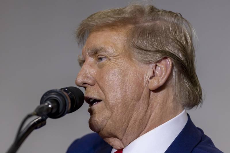 Republican presidential candidate former President Donald Trump speaks, Tuesday, April 2, 2024, at a rally in Green Bay, Wis. (AP Photo/Mike Roemer)