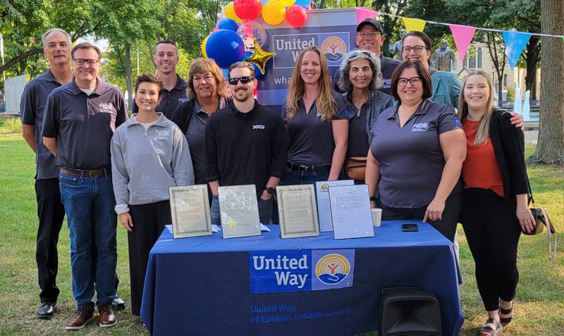 United Way of Eastern La Salle County board of directors were on hand at Washington Square Park in Ottawa on Tuesday morning for the United Way Day celebration, the official kick-off for its 2024 campaign.