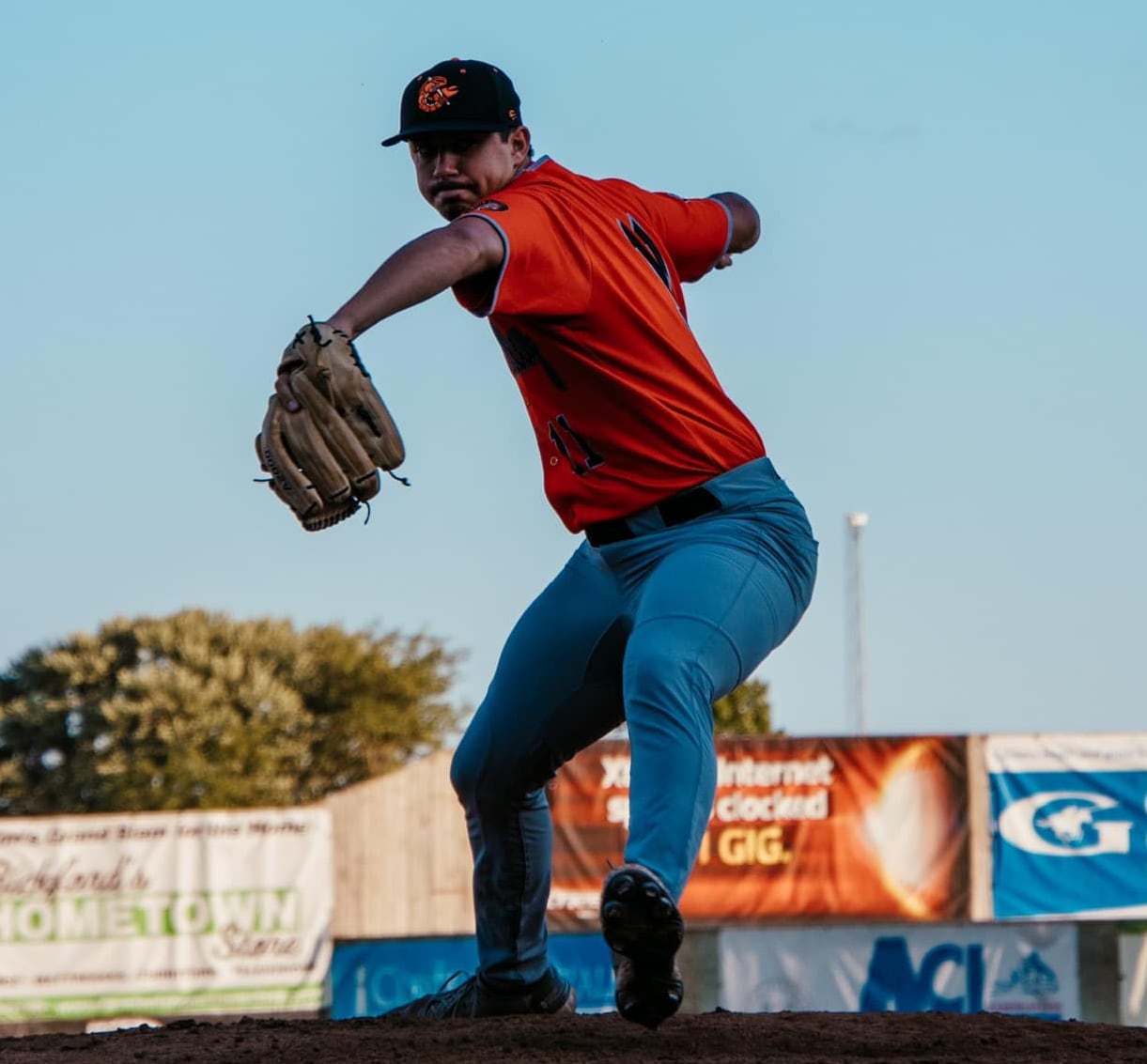 Joseph Martin throws a pitch during the Illinois Valley Pistol Shrimp's 8-4 victory over the Clinton LumberKings on Wednesday, July 17, 2024 in Clinton, Iowa.