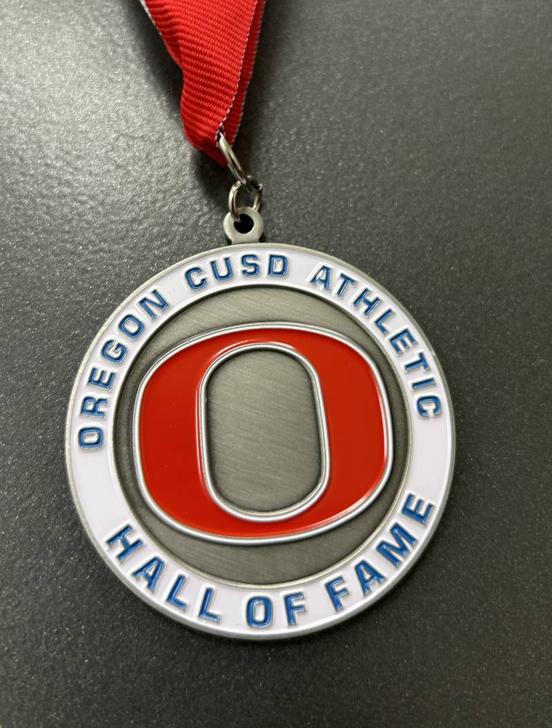 Oregon School District Hall of Fame inductees received these medals during a ceremony on Saturday, Sept. 14, 2024 at the Rock River Center in Oregon. It was the inaugural event for the school district.