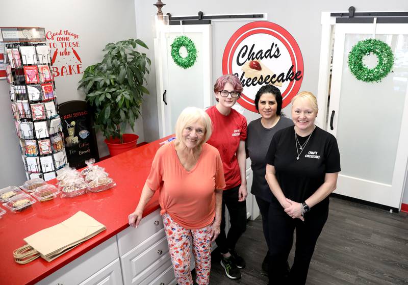 (From left) Sandee Adams, Abbey Perisich, Christine Cogswell and Becky Newell of Chad’s Cheesecake in La Grange. Chad’s Cheesecake will be participating in Restaurant Week in La Grange beginning Feb. 22, 2024.