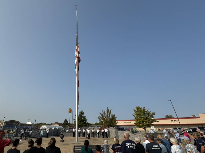 The Morris Color Guard led a memorial of those who lost their lives on September 11, 2001 on Tuesday morning.