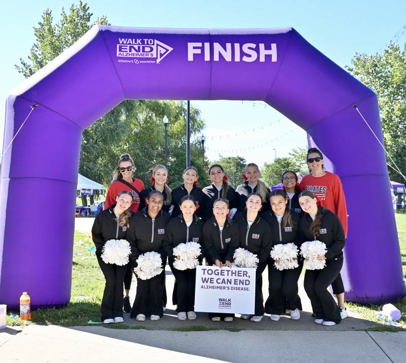 Ottawa Township High School Cheer Squad shows their support during Saturday's Walk to End Alzheimer’s.