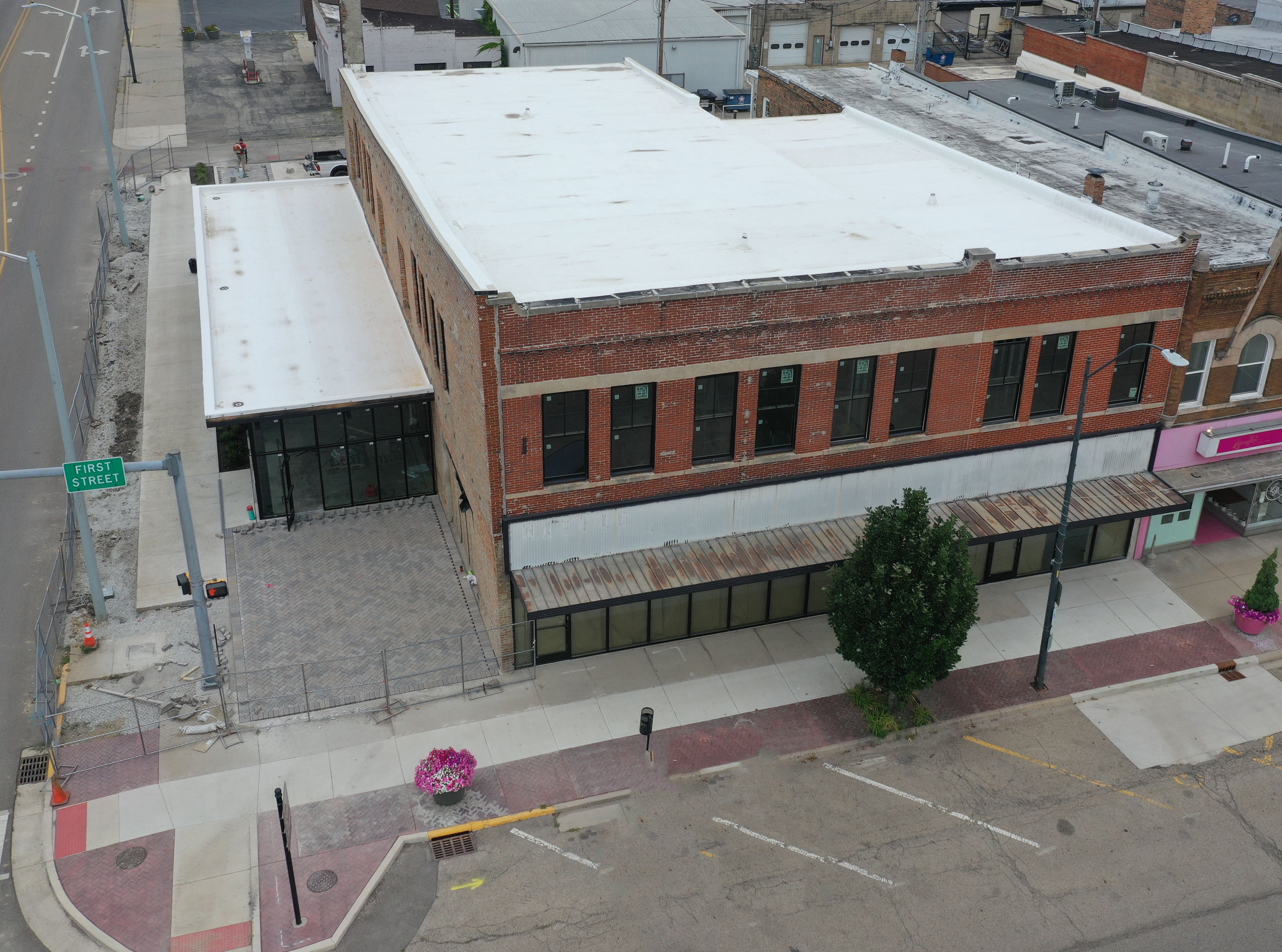 An aerial view of the former Maytag Building on Tuesday, Aug. 6, 2024 downtown La Salle.