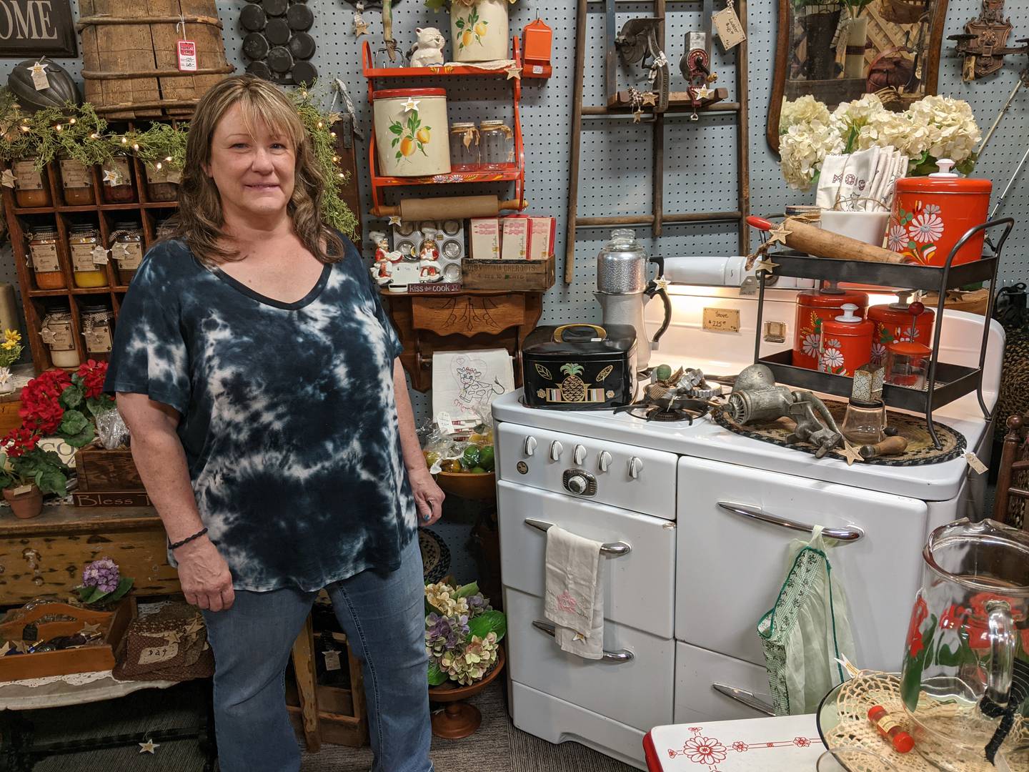 Ronda Frantz, of Yorkville, has had a booth at Sandwich Antique Mart for about five years. She previously owned Bittersweets, a home decor store in downtown Sandwich.