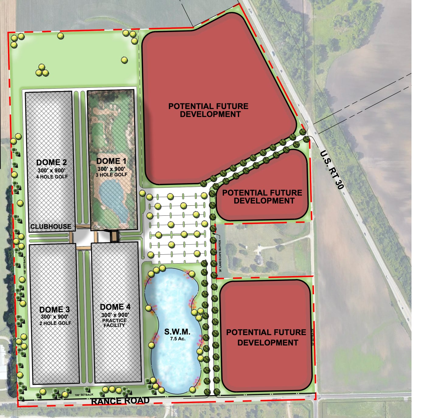 Oswego planning and zoning commissioners next month are set to review concept plans for a 9-hole domed golf course that would be built near Route 30 and a proposed 600-plus unit subdivision.