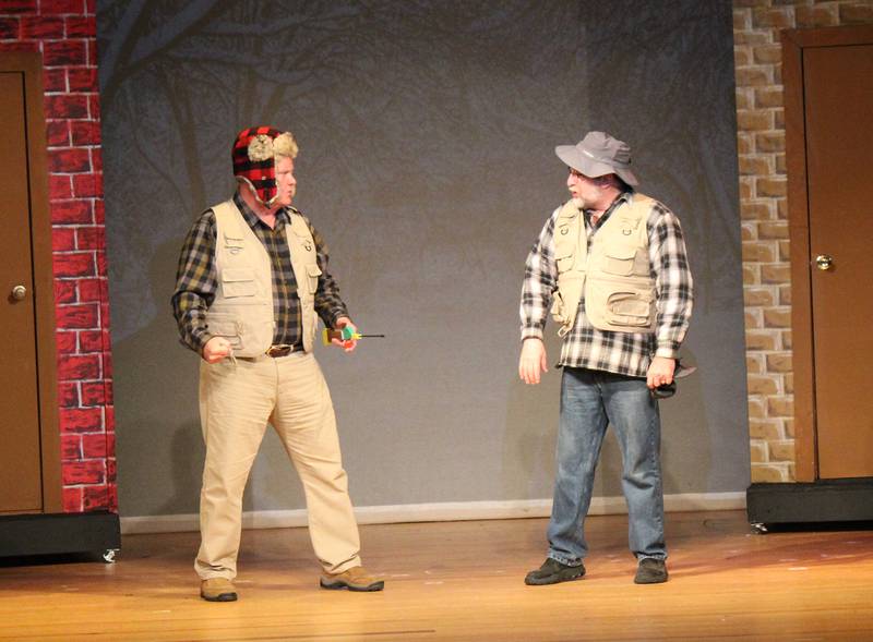 Max Goldman (Scott Harl) and John Gustafson (Gary Talsky) square up for their usual battle of words in a long standing feud in "Grumpy Old Men - the Musical" at Engle Lane Theatre in Streator.