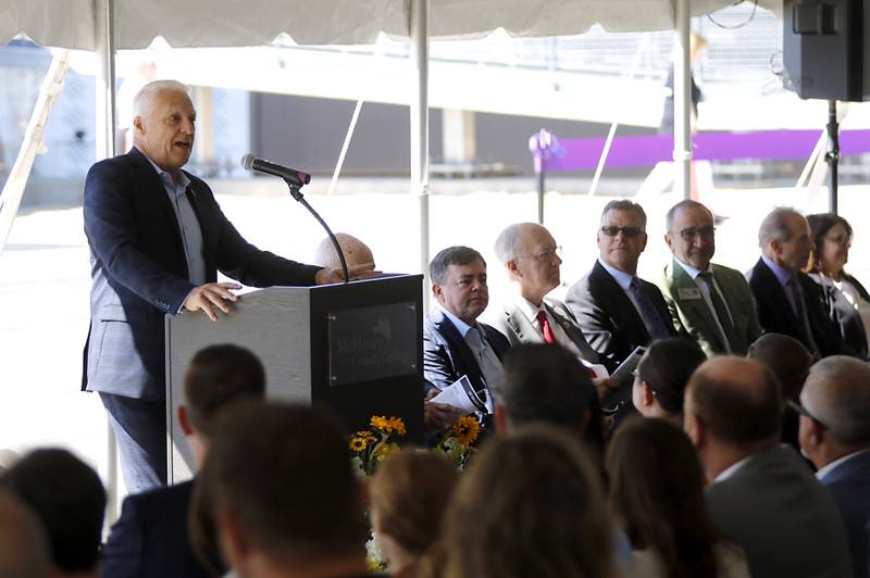 Dr. Clint Gabbard, President of McHenry County College, speaks during the opening ceremony for the Foglia Center for Advanced Technology and Innovation on Tuesday, Sept. 3, 2024, at McHenry County College.