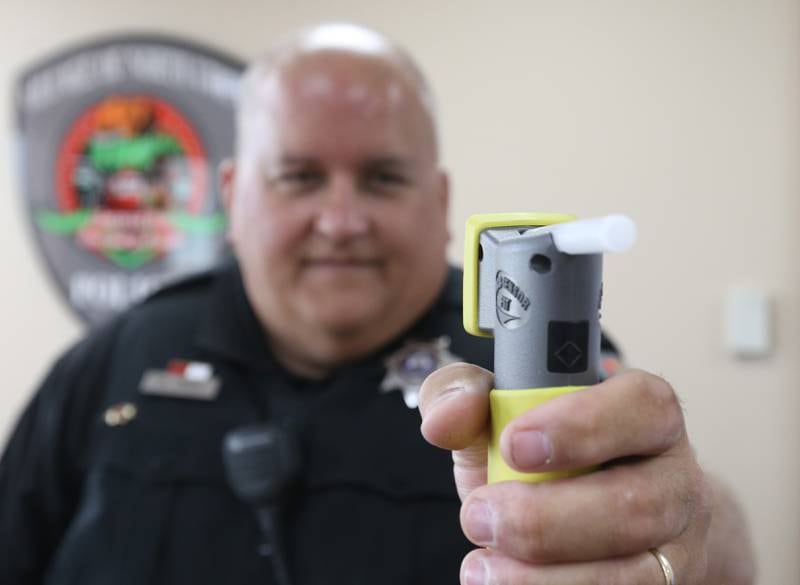 If you're coming to Starved Rock State Park this Forth of July weekend, watch how much you drink and drive or this man will take what could be a very costly breath test. Utica Police officer Mark Credi, demonstrating a Breathalyzer test Tuesday, June 27, 2023, at the Utica Police Department, is among those watching for drunk-drivers -- and the Secretary of State pegs the average cost at a whopping $18,000.