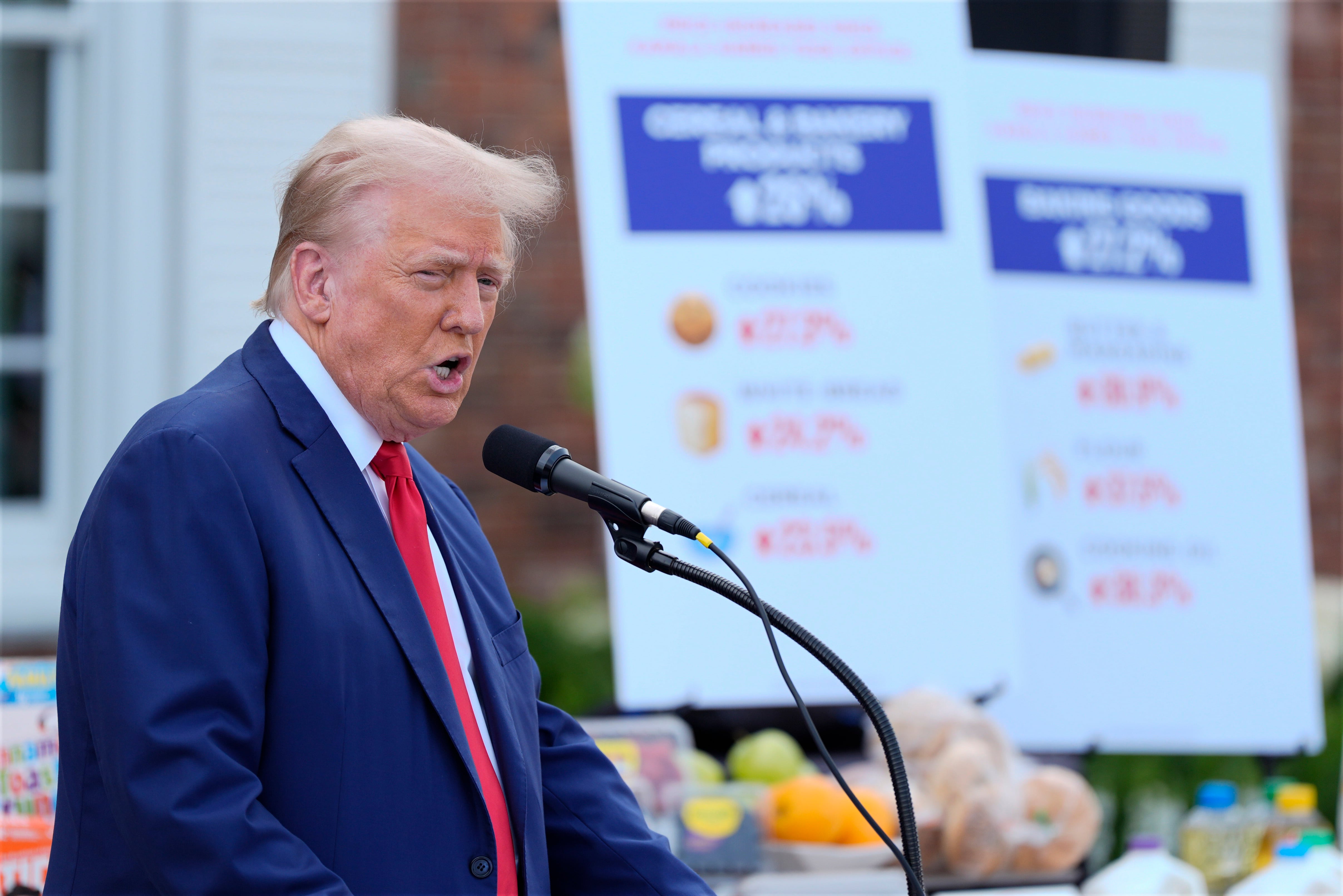 Trump says he’s ‘entitled to personal attacks’ as he hammers Harris on inflation with grocery props