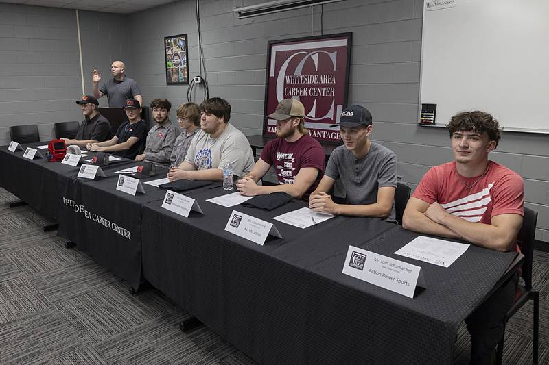 High school students from the Whiteside Area Career Center's manufacturing and automotive departments were recognized Friday, May 17, 2024, for their intent to join the workforce after high school. Six local companies have offered positions to the students.