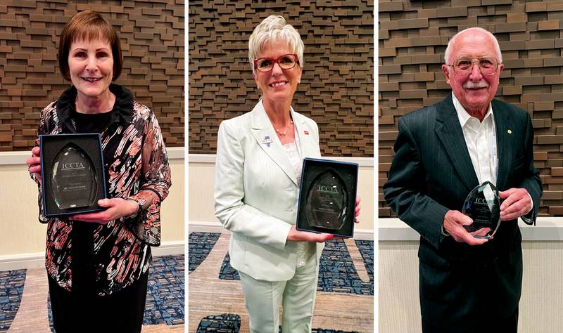 Pictured from left are Dr. Christine Sobek, President of Waubonsee Community College, Rebecca Oliver, Chair of the Waubonsee Community College Board of Trustees, and James K. Michels, P.E., Waubonsee Community College Board Member.