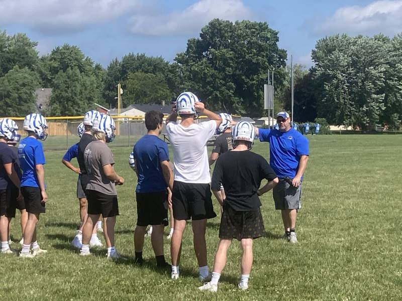 Princeton coach Ryan Pearson instructs during the Tigers mini-camp on Tuesday, June 18, 2024.