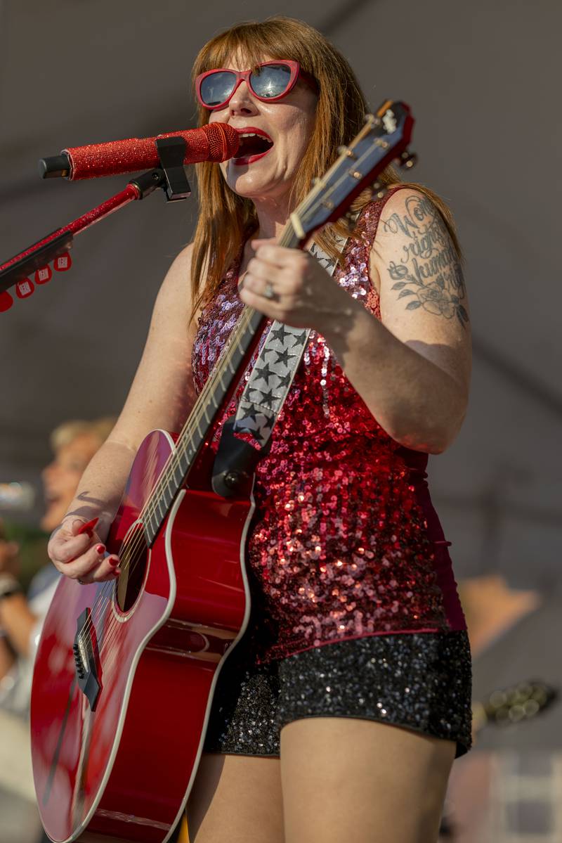 Gina Crosley-Corcoran of Burning Red performs on stage Friday, June 21, 2024, during Celebrate La Salle.