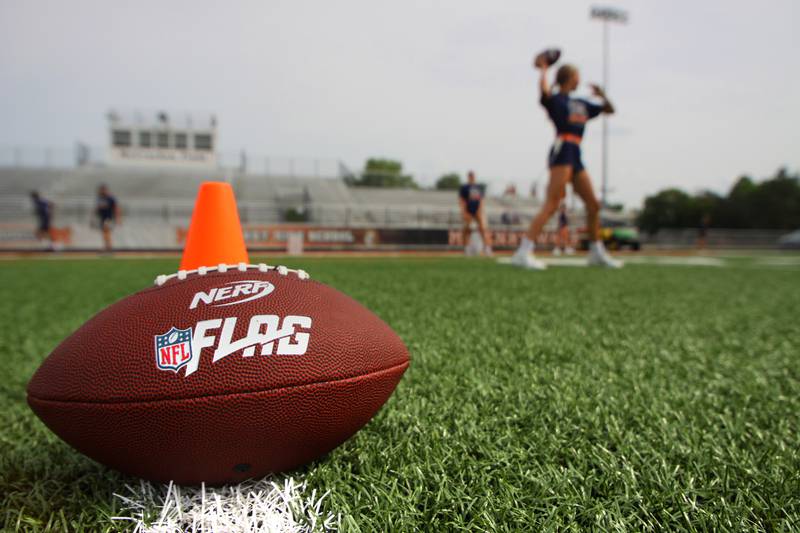 The Chicago Bears and McHenry Community High School hosted a flag football clinic at McCracken Field Wednesday.