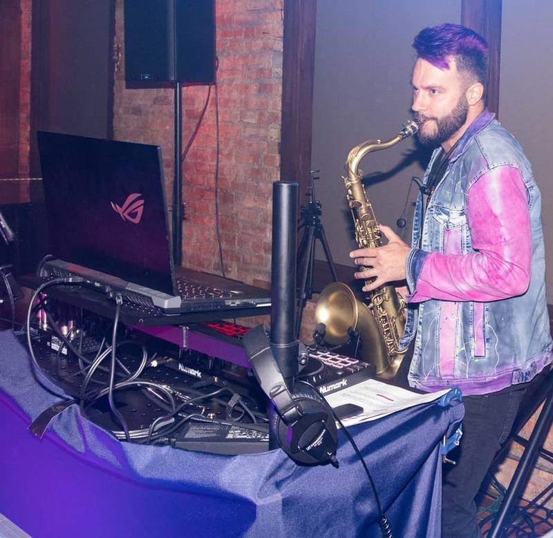 Saxophone-playing DJ Lucas Sanor wowed the crowd at the first Disco Ball in 2022.