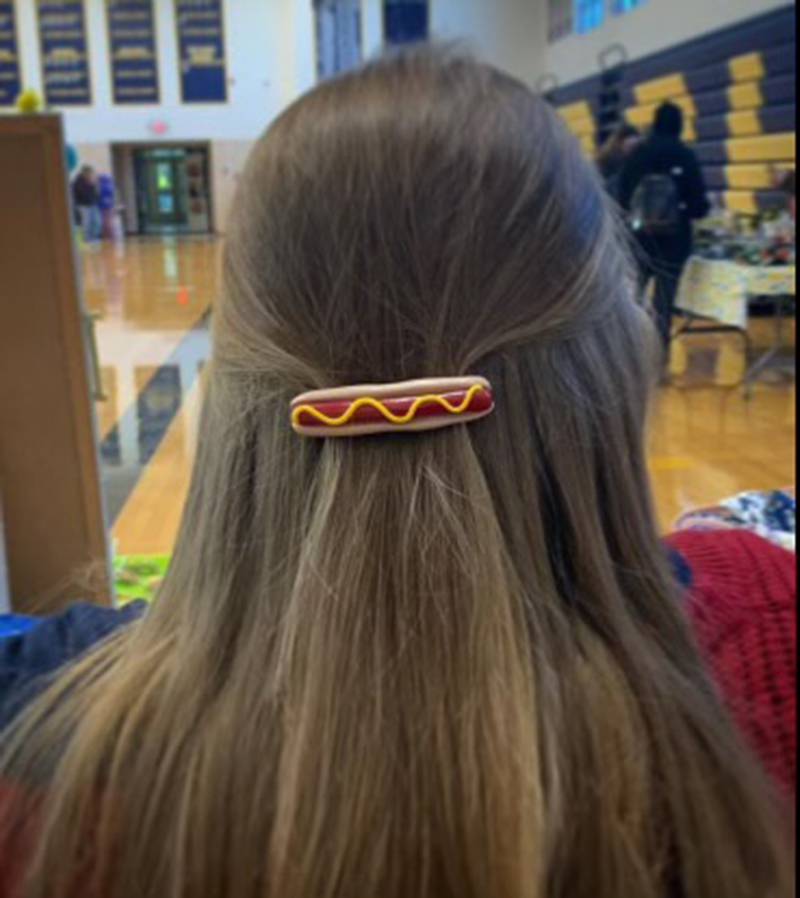 Made by Zoie, these hot dog hair clips were sold in a children’s retail store in San Francisco.