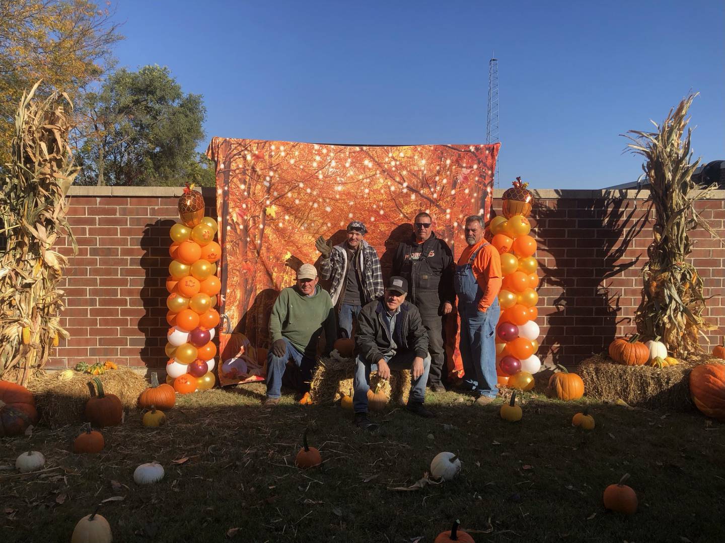 Konow's Corn Maze employees set up photo ops for the students at Sator Sanchez Elementary School and donating 200 pumpkins and scenery for the  pumpkin farm event at the Joliet school on Friday. Oct. 18, 204.