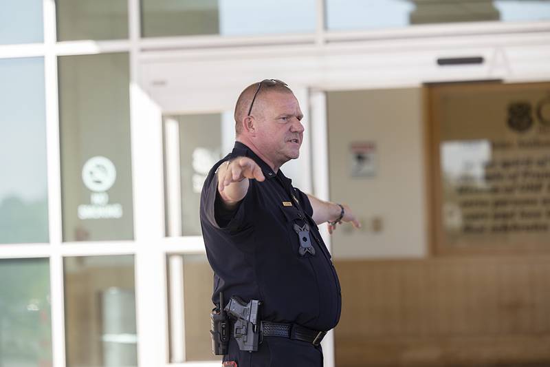 Rockford Police Lt. Dan Watton outlines the procedure to welcome Ogle County Sheriff's Deputy Jason Ketter upon his release from OSF Medical Center in Rockford on Friday, June 14, 2024.