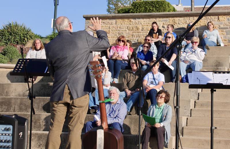 Tom Wadsworth talks about the Rev. J.H. Pratt's actions during the 1873 Truesdell Bridge Disaster during a meditation on Thursday, May 4, 2023 during the National Day of Prayer. To the day, it was the 150th anniversary of the bridge collapse that claimed 46 lives.
