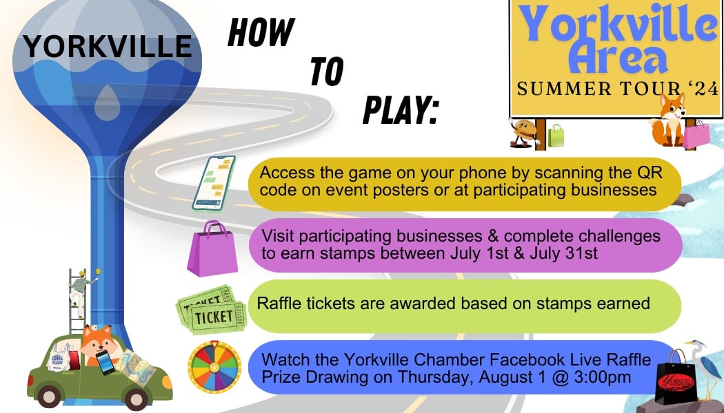 Yorkville shoppers can win prizes in Chamber’s Summer Tour ‘24 interactive games 