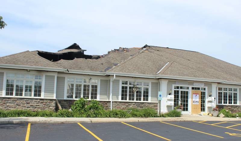 A doctor's office at 400 Fox Glen Court, Fox River Grove sustained water damage and fire damage to the roof.