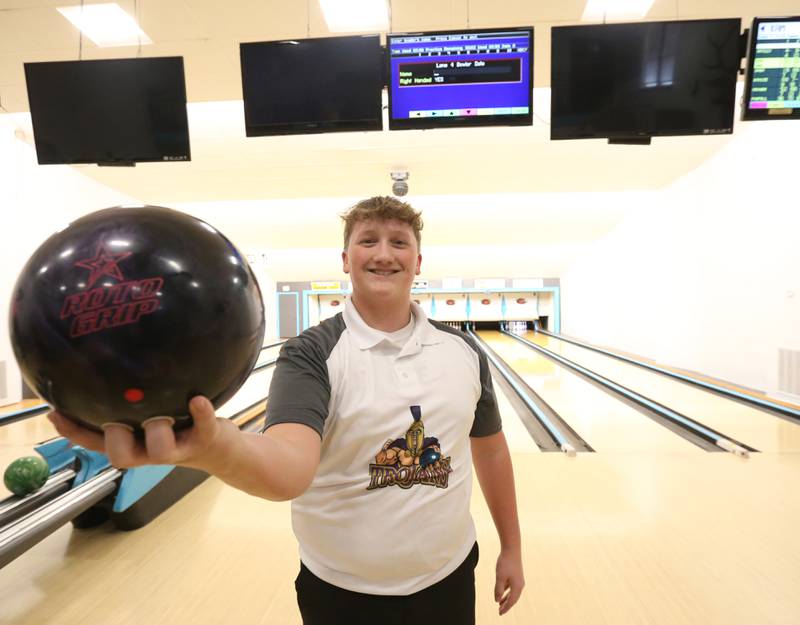Mendota's Landon Bauer is the 2023 NewsTribune boys bowler of the year on Monday, March 13, 2023 at the Mendota Elks Club.