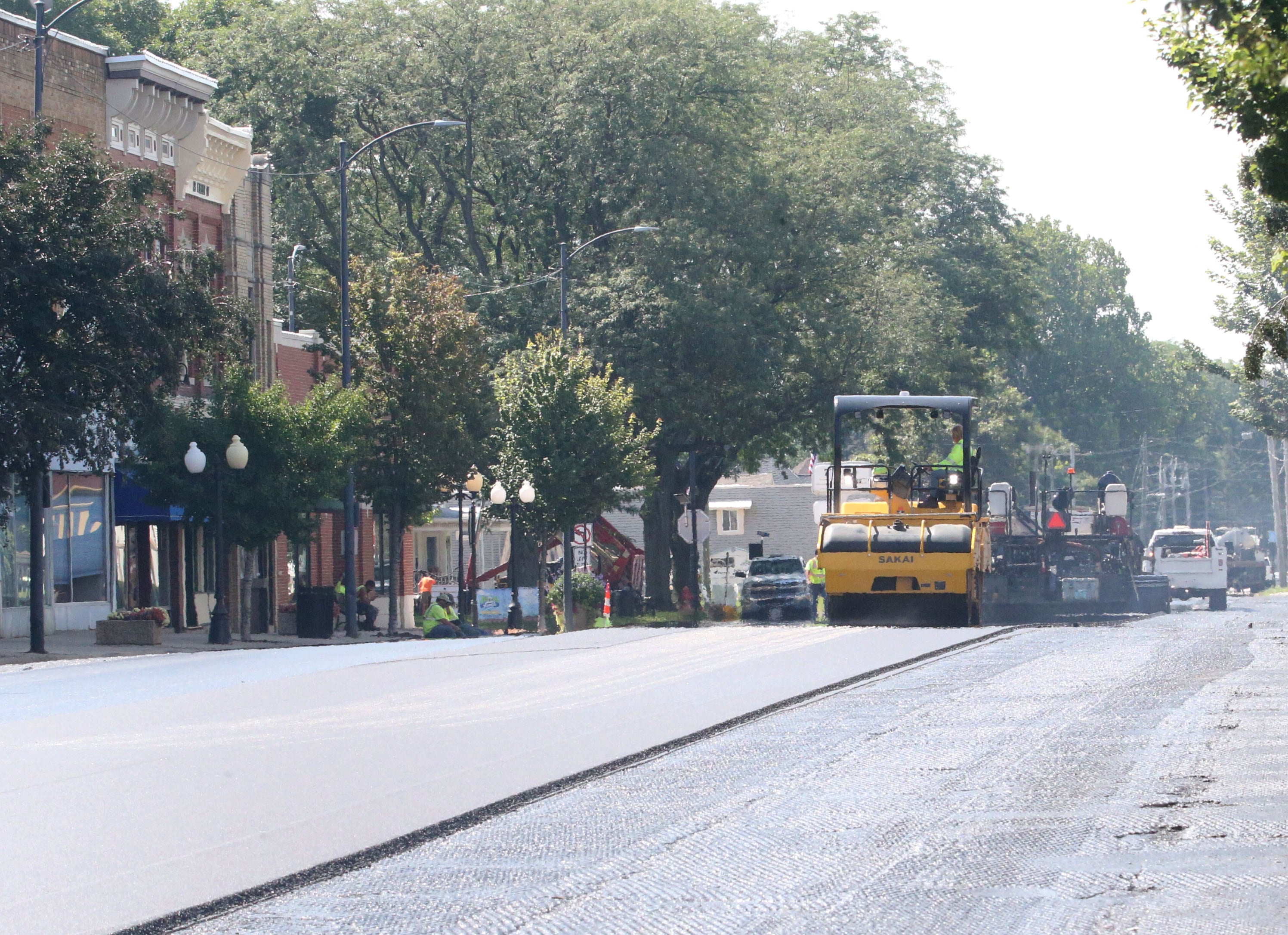 Crews pave South Main Street on Tuesday, Aug. 13, 2024 downtown Princeton.