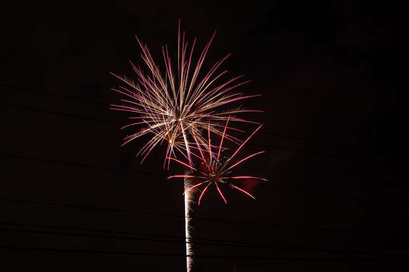 Fireworks explode in the night sky at Batavia's July 4 Sky Concert on Monday, July 4, 2022.