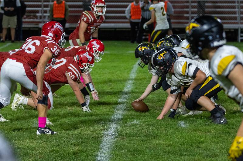 Riverdale (Right) face off against Hall (Left) in week 8 football on Friday, October 18, 2024 at Richard Nesti Stadium in Spring Valley.