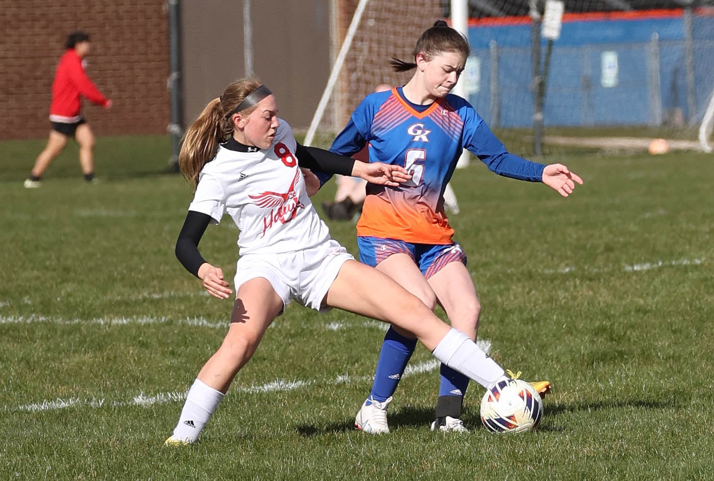 Photo: Genoa-Kingston, Oregon girls soccer meet on the pitch