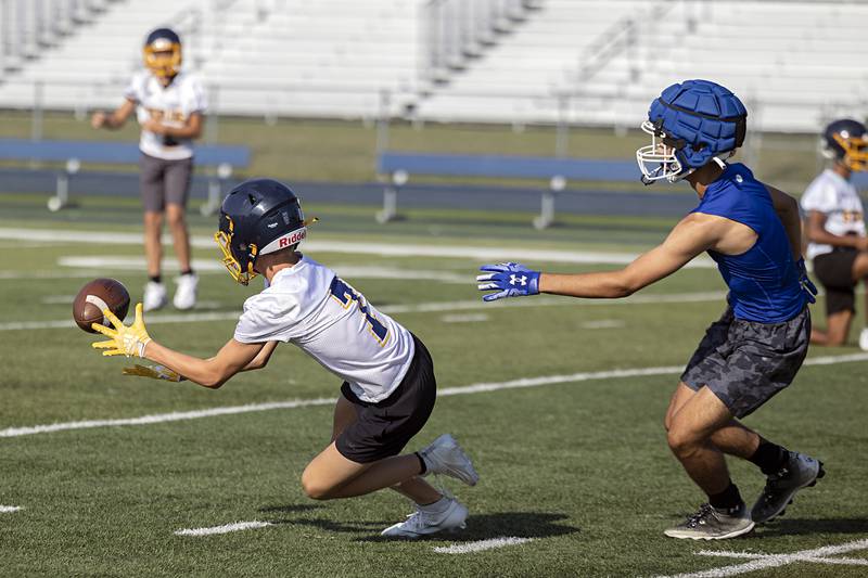 Sterling football works against Newman during 7 on 7 drills Thursday, July 20, 2023 at Sterling High School.