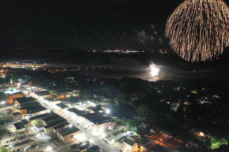 Fireworks illuminate over Peru for their annual 4th of July display on Wednesday, July 3, 2024.