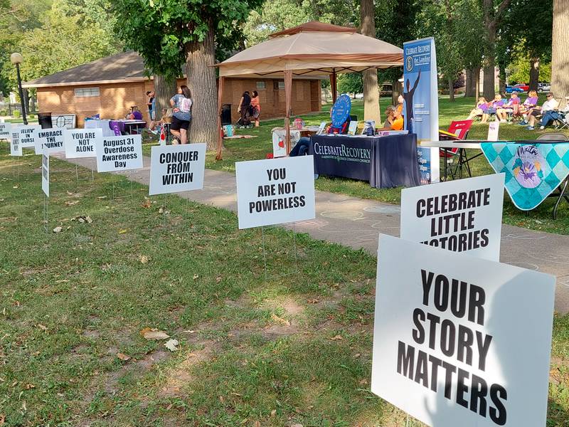 A number of organizations that help individuals with drug addiction gathered Saturday, Aug. 26, 2023, in Streator's City Park for the Streator Overdose Awareness Memorial Walk.