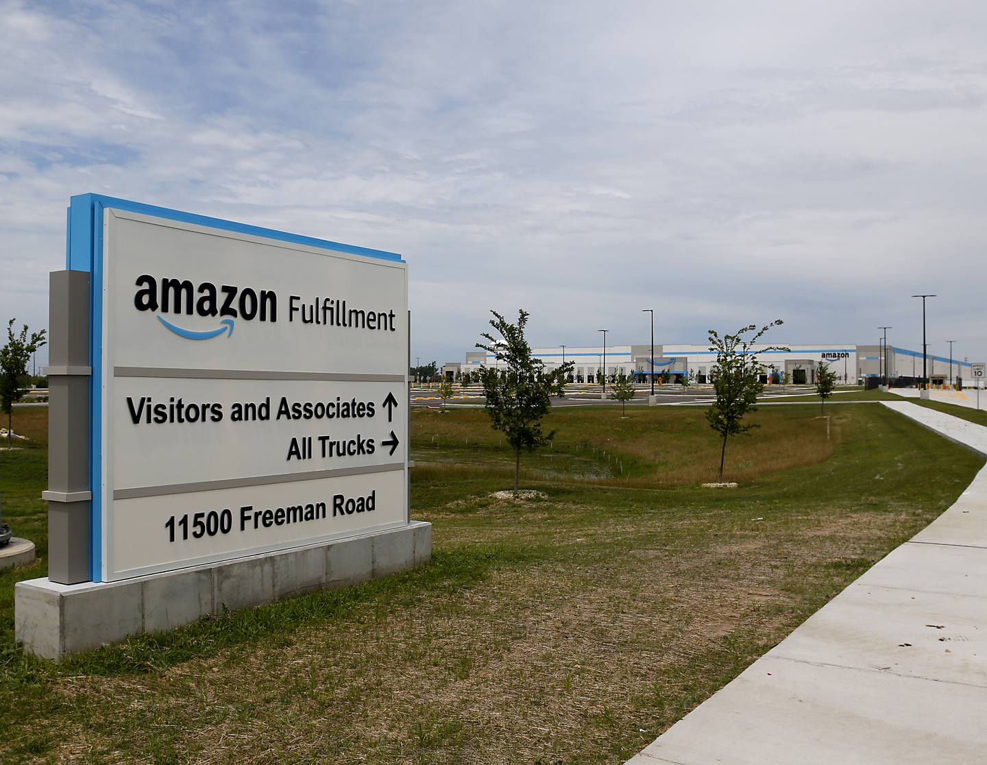 The 630,000 square-foot Amazon Fulfillment Center, 11500 Freeman Road, in Huntley, on July 11, 2022. The center that is near the intersection of Illinois Route 47 and Interstate 90, is nearing completion, but it's opening will be delayed.