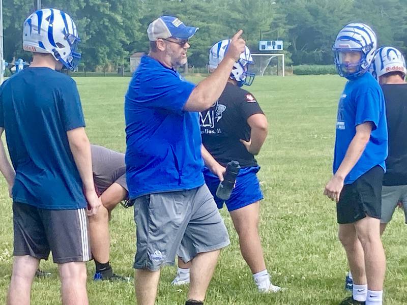 Princeton coach Ryan Pearson instructs during the Tigers mini-camp on Tuesday, June 18, 2024.