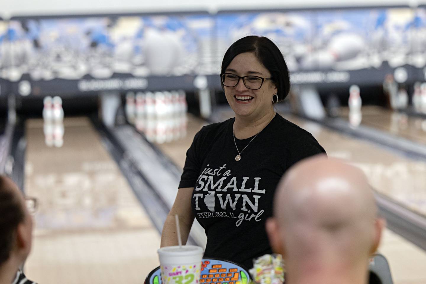 Sterling mayoral candidate Diana Merdian spent the evening of the race with her bowling team at Blackhawk Lanes Tuesday, April 4, 2023. Merdian won the race.