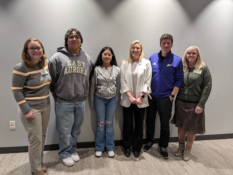 Plano School District 88 staff members, administrators and students recently attended the 23rd Annual EdRising Partnership Breakfast at Aurora University.Pictured (from left) are Julie Saller, Isaac Olan, Julissa Johnson, Dr. Leslie Kressin, Brennan Denny & Kari Gerakaris.