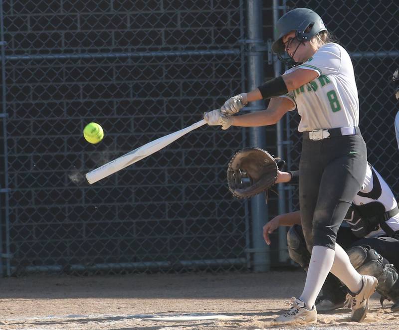 Seneca's Sam Vandevelde smacks a home run with this swing against Putnam County on Thursday, April 13, 2023 at Seneca High School.