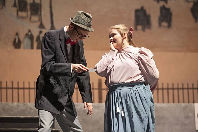 The Young Actor group of The Dixon Historic Theatre rehearse a scene from “Hello, Dolly” Wednesday, Jan. 10, 2024.