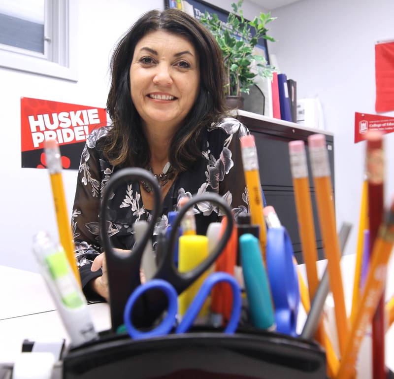 Donna Werderich, a professor in literacy education, Monday, March 20, 2023, in her office in Graham Hall at Northern Illinois University in DeKalb.