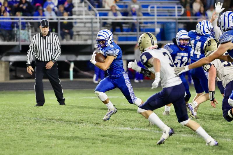 Princeton's Ace Christiansen busts a run against Mercer County Friday night at Bryant Field.