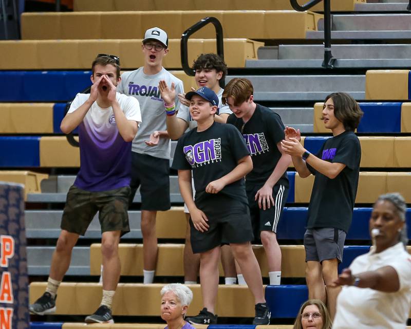 Downers Grove North students cheer on the team during Oswego Sectional final between Downers Grove North at Lyons.  May 30, 2023.