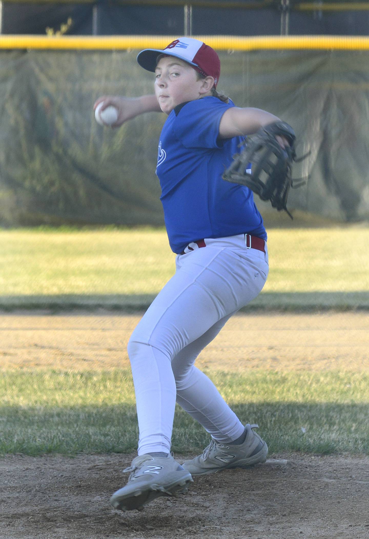 Hatzer & Son starting pitcher Braydon Vickers delivers home Wednesday, June 26, 2024, at Southside Park in Streator during the Streator Little League Major Division city championship.