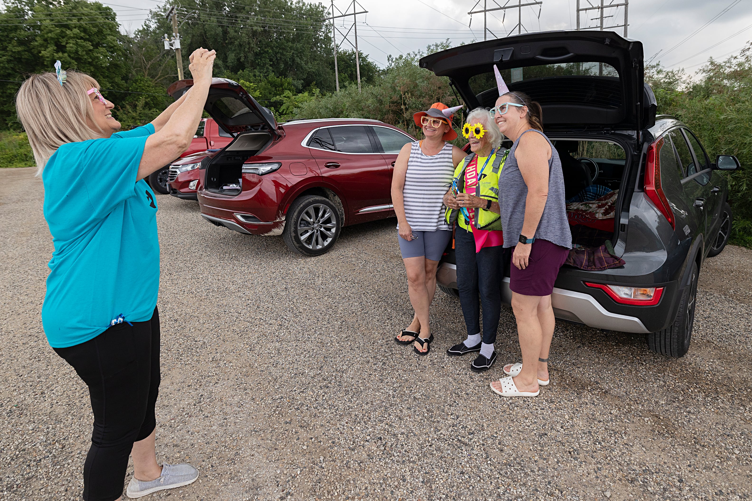 Teri Jahn snaps a picture of Keesha Kunde, Nancy Gates and Dawn Vock Wednesday, July 24, 2024 to celebrate Gates’ birthday. Kunde is Nancy’s niece.