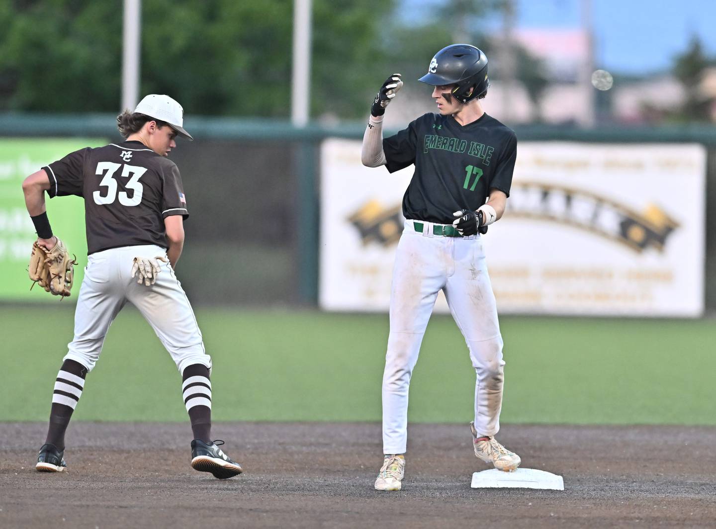 Providence's Jackson Smith makes to second base during the Class 4A Super-Sectional game against Mt. Carmel on Monday, June 03, 2024 at Crestwood.