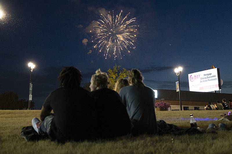 Fireworks burst overhead as thousands of people packed downtown Sterling and Rock Falls to watch the show Friday, June 30, 2023. Due to dry conditions, the set off point was moved to Lawrence Park.