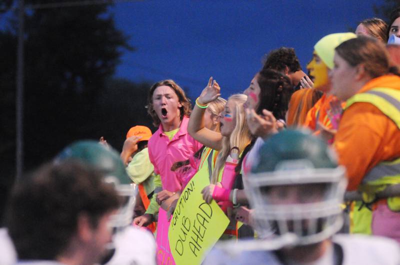 Seneca fans cheer during the game against Marquette at Gould Stadium on Friday, Sept. 13, 2024.