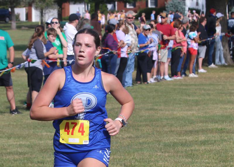 Princeton's Natalie Meyer runs in the Gary Coates Cross Country Invitational on Saturday, Sept. 14, 2024 Zearing Park in Princeton.